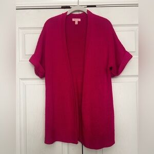 Lilly Pulitzer Fuchsia Open-Front Cardigan